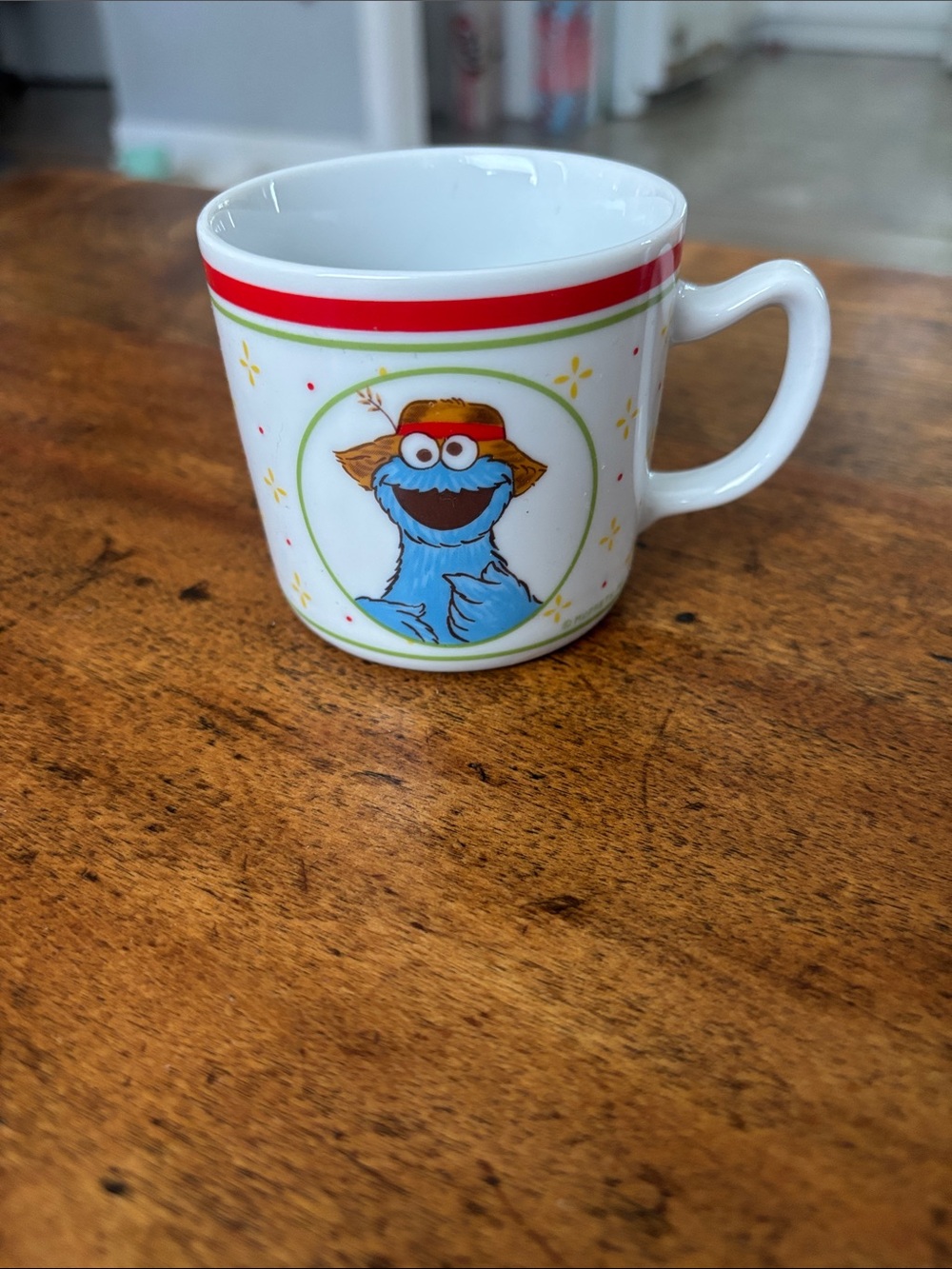 Vintage Sesame Street Porcelain Mug Kids Cartoon Big Bird Cookie Monster